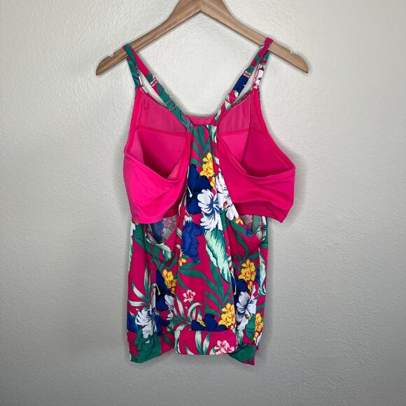 Cacique Lane Bryant Womens Floral Tankini Swimsuit Top Plus Size 20 - Picture 7 of 8